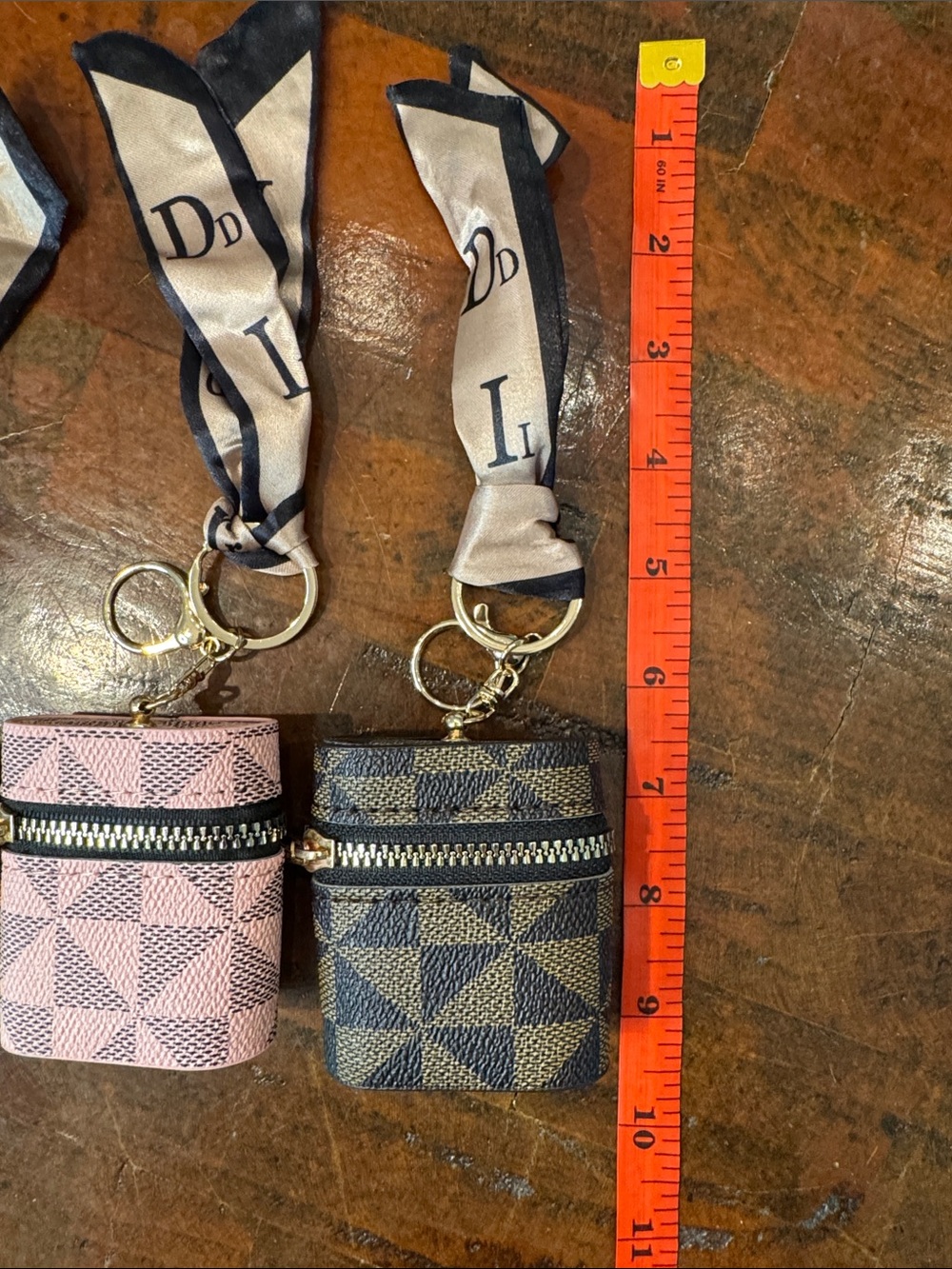 Patterned Zip AirPod Case Keychain - Beige, Gray, Pink, Brown-FREE w/$100 purch - Picture 4 of 7